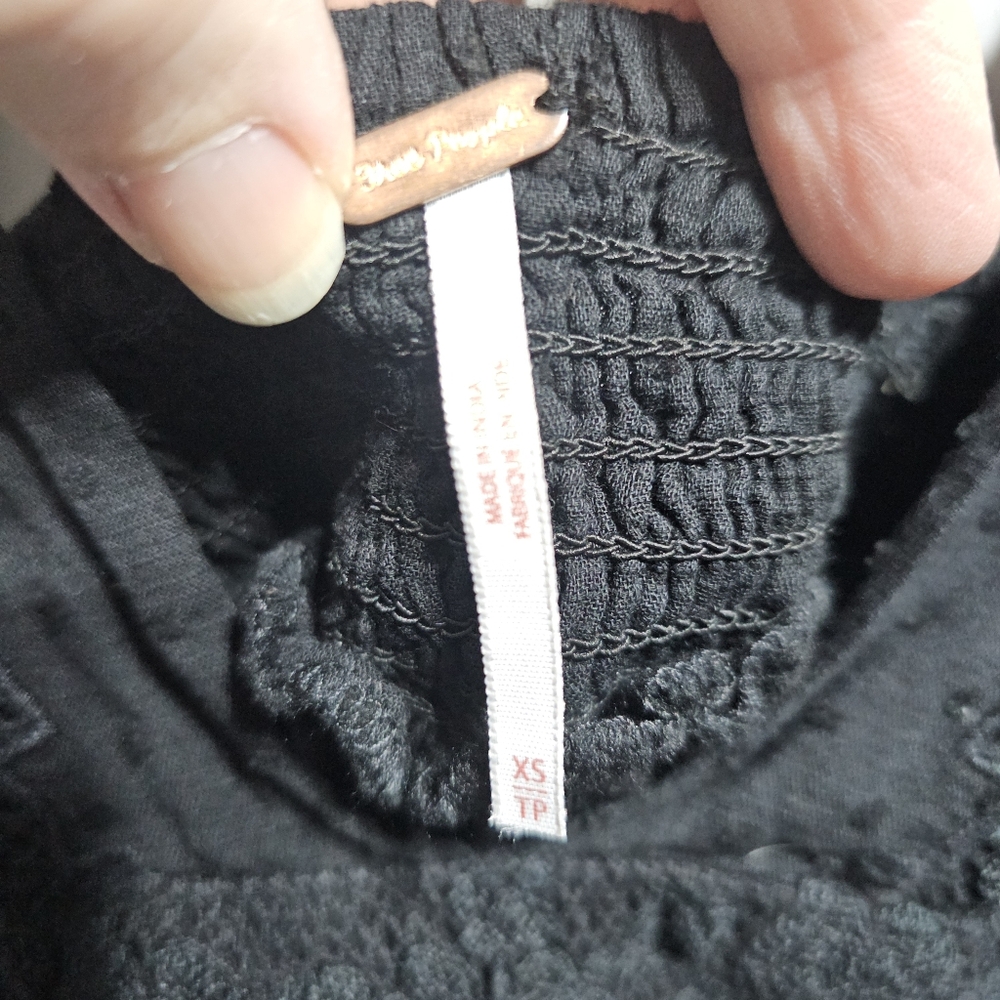 Free People Sugarpie Sexy Black Cotton Swissdot Embroidered Mini Dress Size XS. - Picture 9 of 13